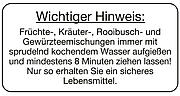 Étiquette "Wichtiger Hinweis"