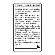 Etikett "Tee-Zubereitung"